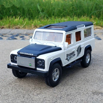 1:32 Модель легкосплавного автомобиля Land Rover Defender, изготовленная под давлением, Игрушечная металлическая имитация внедорожника, модель детского подарка A271  1