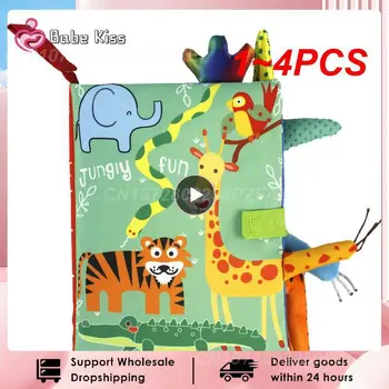 1 ~ 4ШТ Детские Тканевые Книжки-игрушки Животные Мягкие Обучающие Развивающие Игрушки для развития младенцев Сенсорные книги Монтессори Детские Игрушки 0  1