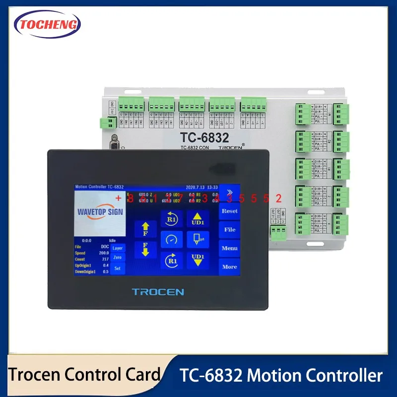Контроллер движения вибрирующего ножа Trocen TC-6832 с 7-дюймовым сенсорным экраном для вибрирующего ножа с ЧПУ