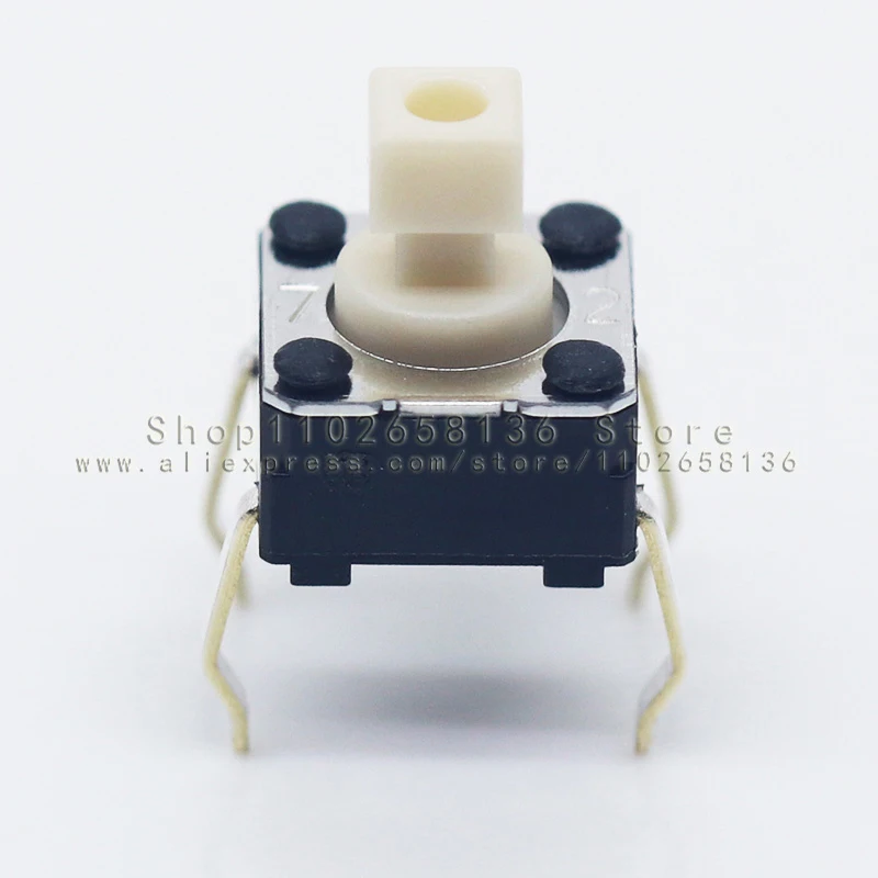 10ШТ B3F-1050 Белая квадратная клавиша цвета слоновой кости 6x6x7,3 мм ВЫКЛ. (ВКЛ.) 0,98 Н 100 гс 6*6*7.3 мм 4-контактный микропереключатель Кнопка мыши Сенсорный тактильный переключатель