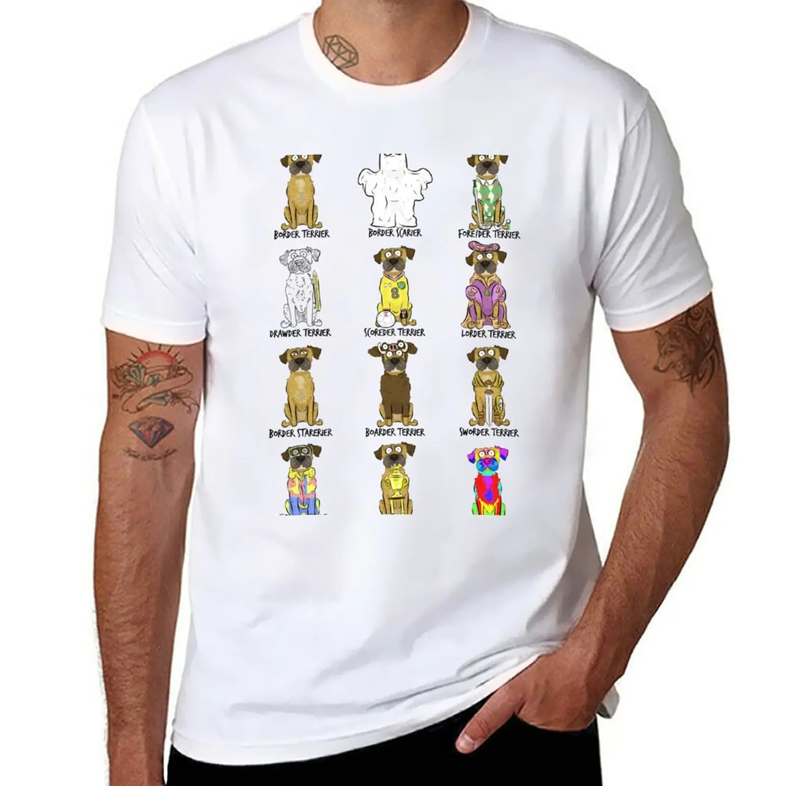 Новая футболка Border Terrier Puns, быстросохнущая рубашка, футболки для тяжеловесов, новое издание, мужские футболки