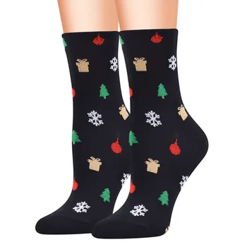 12 пар рождественских женских зимних хлопчатобумажных носков с принтом, Удобная женская одежда, Носки, Высококачественные спортивные термоноски Harajuku  5