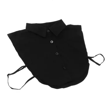 2/3/5 Женская поддельная рубашка-полупальто, блузка Питер Пэн, съемный галстук-хомут, 2 цвета, черный  4