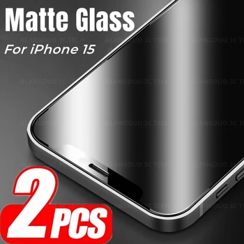 2ШТ Матовое закаленное стекло с защитой от отпечатков пальцев для iPhone 15 14 13 12 11 Pro Max Защитная пленка для экрана с полным покрытием из матового стекла для 15pro  10