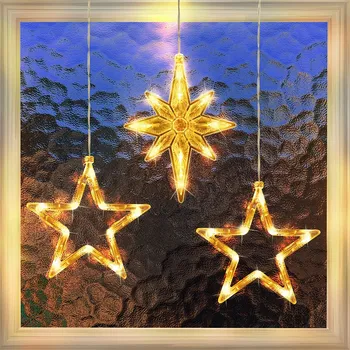 3 упаковки Рождественских украшений Подвесной светодиодный светильник Украшение спальни Рождественские украшения для дома Декор из оконного стекла  10