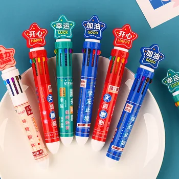 40шт 10 цветов шариковая ручка студент ручка пресс жирной ручки многоцветные шариковые ручки  10