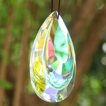 75 мм Осветительный кристалл, Подходящий Цвет, Двухслойная Призма для капель воды, Подвесное окно, Подвеска-ловец солнца, Многогранный производитель радуги  5