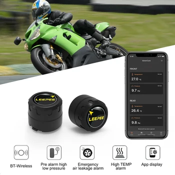 Bluetooth 4/5.0 TPMS для мотоцикла Датчики давления в шинах Система мониторинга Шин для Питбайка Диагностические Инструменты для шин Тестер Автомобильные Аксессуары  10