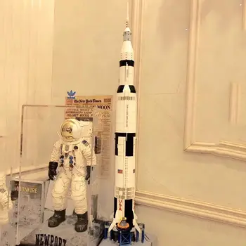 Buildmoc DIY 114 см Высотой Apollo Saturn № 5 Стартовая Площадка подходит для 21309 MOC Строительные Блоки Кирпичи Детские Игрушки Подарок На День Рождения Рождество  10