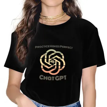 ChatGPT Футболка в стиле ретро, модные женские футболки, летняя футболка из полиэстера в стиле харадзюку с круглым вырезом  5