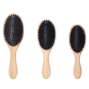 E5XZ щетка для волос Мини-щетка из кабаньей щетины для густых вьющихся тонких длинных коротких влажных волос  5