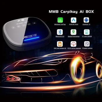 Joyeauto MMB Wireless CarPlay AI Box Carplay Ai Box Android 10 Ai Box 4 + 64 ГБ с адаптером SIM-карты Carplay  10