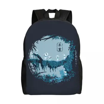 Kodama Spirit Of The Forest, рюкзак для ноутбука, женский, мужской, сумка для колледжа, школьника, студийной студии Ghibli Princess Mononoke Bag  10