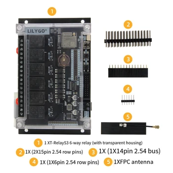 LILYGO T-Relays3 ESP32-S3, 6-полосная плата для разработки реле, беспроводной модуль ABS Wifi Bluetooth  10