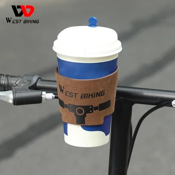 WEST BIKING Винтажный держатель для велосипедной бутылки из воловьей кожи, держатель для кофейной чашки, держатель для чайной чашки, кронштейн для велосипеда, держатель для клетки для бутылки для скутера  5