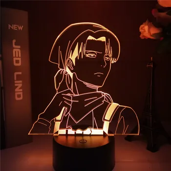 Акриловая 3D лампа Levi Ackerman Attack on Titan для домашнего декора комнаты, детский подарок Levi Ackerman LED Night Light Аниме  0