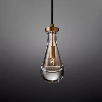 Американский подвесной светильник water drop стеклянный латунный светильник для внутреннего освещения ресторан подвесная лампа прикроватный подвесной светильник  5