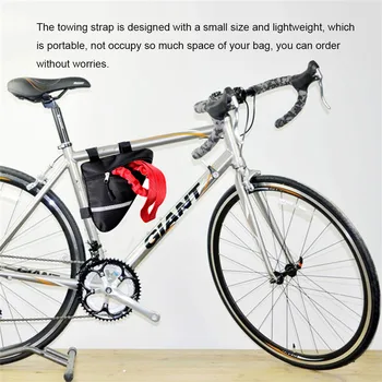 Буксировочный трос для велосипеда 4000 фунтов Эластичный Наружный Буксировочный ремень для велосипеда, Растягивающийся Портативный Натяжной ремень Черный  5