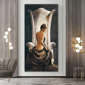 Винтажная картина маслом обнаженной женщины, напечатанная на холсте, плакаты с сексуальными фигурами и принты, настенные рисунки для домашнего декора гостиной  5