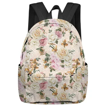 Винтажный рюкзак с цветочными листьями, школьные сумки для подростков, ноутбук, изготовленный на заказ рюкзак для мужчин и женщин, дорожная сумка  10