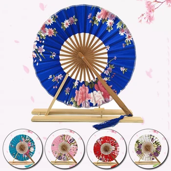Высококачественный Изящный Китайский цветочный бамбуковый складной ручной веер для свадьбы, украшения Рождественской вечеринки, ручные веера  5