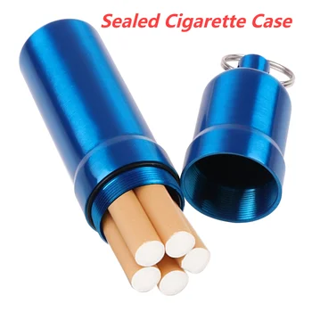 Герметичный портсигар из нержавеющей стали, 5 сигарет с брелком-держателем в коробке  5