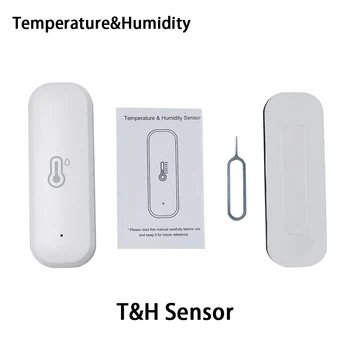 Датчик температуры + влажности TUYA Smart WIFI со светодиодным цифровым детектором, Беспроводные принадлежности для кухни и гостиной в помещении  5