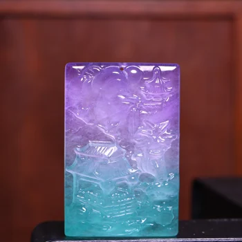 Двухцветная резьба Jade Perfect High Ice ручной работы [бренд Shanshui]  3