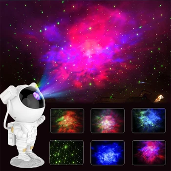 Детский Звездный Проектор Ночник с Дистанционным Управлением 360 ° Регулируемый Дизайн Астронавт Туманность Галактика Освещение для Взрослых Детей  5