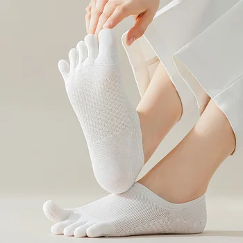 Женские носки с пятью пальцами для девочек, летние однотонные милые сетчатые дышащие мягкие эластичные носки-невидимки без носков с носками-лодочками  5