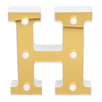 Золотой светодиодный буквенный светильник H Alphabet Night Light для спальни, украшения на свадьбу, день рождения, теплый белый  0