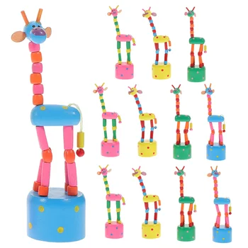 Игрушка для большого пальца, деревянная танцующая кукла-животное, развивающая игрушка-качалка, жираф, нажимной пальчиковый пресс, детские качели для детей  5
