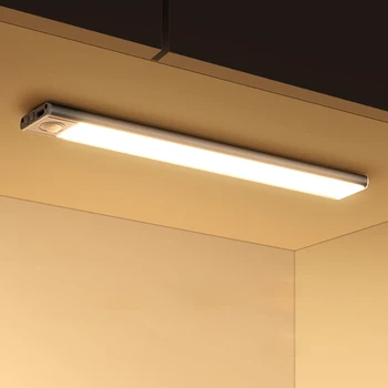 Индикатор датчика движения USB Перезаряжаемый 3 режима ночного освещения Индукционная лампа для шкафа В шкафу под подсветкой для шкафа в коридоре  10