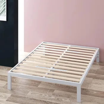Каркас кровати на платформе из белого металла 14 дюймов, Queen-Size  10