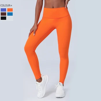 Маслянистые Мягкие штаны для йоги, женские однотонные спортивные леггинсы с высокой талией, дышащие быстросохнущие тренировочные колготки, женская одежда для бега  4