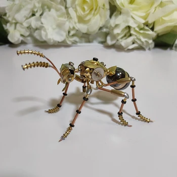 Механические насекомые в стиле стимпанк, украшения из муравьев, Цельнометаллические игрушки для насекомых, настольные поделки ручной работы - готовый продукт  10