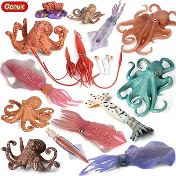 Модель морских моллюсков, имитирующая цикл роста кальмара, осьминога, фигурку морского котика, образовательную коллекцию животных, детские игрушки  5