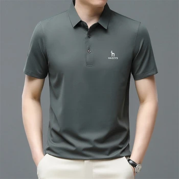 Мужская футболка Поло 2023 Hazzys, Летние повседневные топы с коротким рукавом и модным принтом, мужская одежда для гольфа, Деловые рубашки поло  5