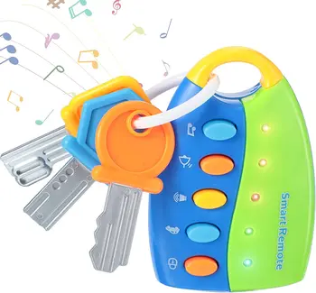 Музыкальная умная игрушка с дистанционным управлением, игрушечные ключи от машины со звуком и подсветкой, забавные и обучающие игрушки-ключи для путешествий  5