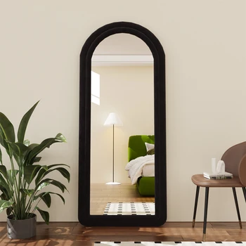 Настенное черное симпатичное зеркало-витрина Kawaii Персонализированное длинное напольное Большое зеркало Эстетичный домашний декор Espelhos Decorativos во весь корпус  5