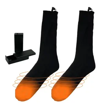 Носки с электрическим подогревом, нагревательные Термоэлектрические носки, перезаряжаемые Мягкие зимние термоэлектрические носки для кемпинга и занятий спортом на открытом воздухе  5