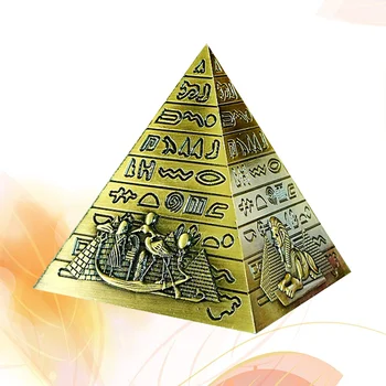 Подарок пирамида Египетские пирамиды Статуэтка Пирамида Модель здания Статуя Домашний офис Декор рабочего стола Подарочный сувенир (бронза)  5