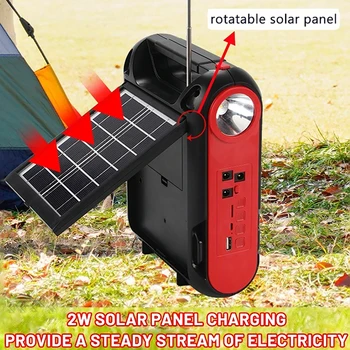 Портативная перезаряжаемая солнечная батарея, система накопления энергии, USB-зарядное устройство с 3 лампами освещения, комплект домашней солнечной энергетической системы  10