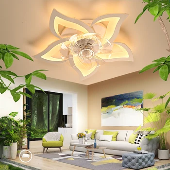 Потолочный вентилятор со светодиодной подсветкой для гостиной, спальни, домашней люстры, современного светодиодного потолочного вентилятора, декоративного освещения  10