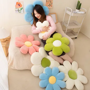 Разноцветная Плюшевая подушка с шестью/восьмилепестковым цветком, Мягкий растительный коврик, Мягкий диван-кровать, подушка для сна, Декор, Элегантный подарок  5