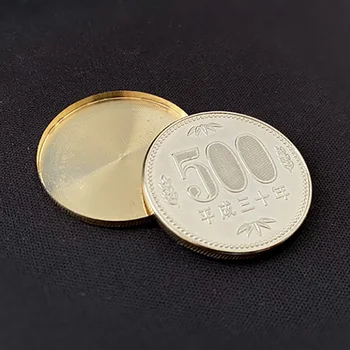 Расширенная Оболочка Япония 500 Иен (Латунь, Позолоченная) Монета Для Фокусов Магия Фокусника Крупным Планом Уличные Иллюзии Трюки Ментализм Реквизит  5