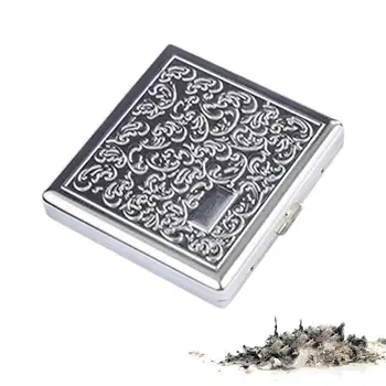 Ретро Металлическая коробка для сигарет Пружинный зажим Открытый Карманный держатель вмещает 20 сигарет RFID Защитный Защитный Бумажник Защита Сигар  5