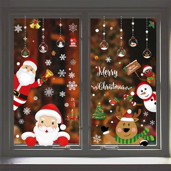 Рождественские Наклейки На Окна Рождественские Украшения Для Дома 2023 Рождественская Наклейка На Стену Детская Комната Наклейки На Стены Navidad Новый Год 2024  5
