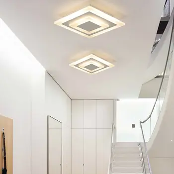 Светодиодный потолочный светильник Квадратный современный потолочный светильник для освещения ванной комнаты и прихожей 12 Вт  5