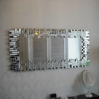 Стереоскопическое подвесное зеркало, зеркало для украшения веранды, зеркало для ванной комнаты, модель комнаты в стиле неоклассицизма, прямоугольное 04  5